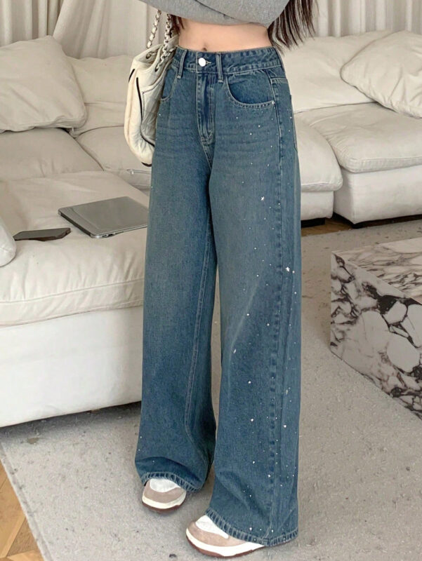 بنطلون جينز نسائي واسع