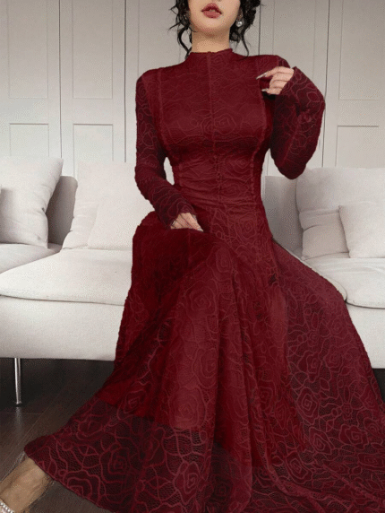 فستان دانتيل طويل سواريه